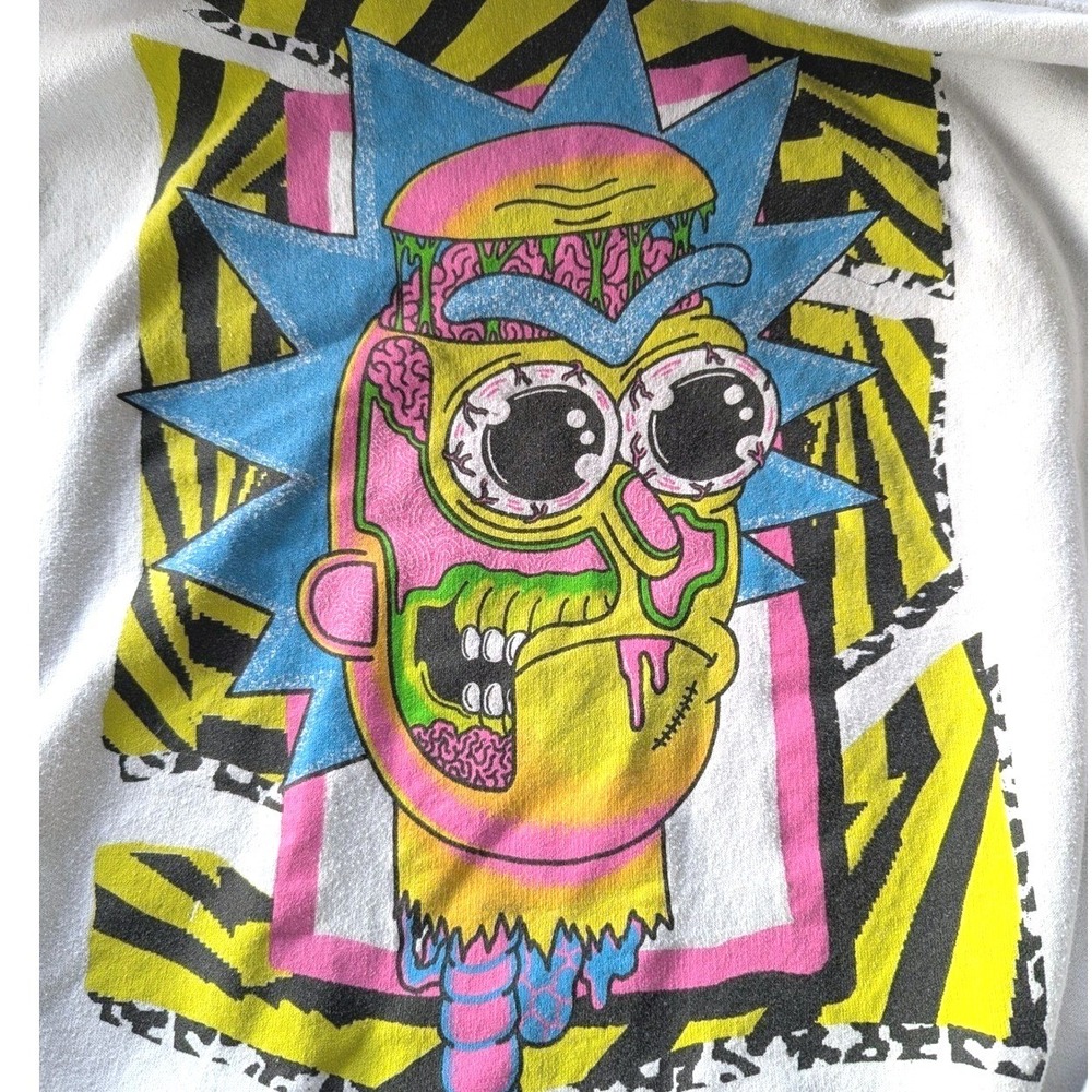 LG‎ Rick and Morty Adult Swim White Hoodie Wubba Lubba Dub Dub Graphic Mens